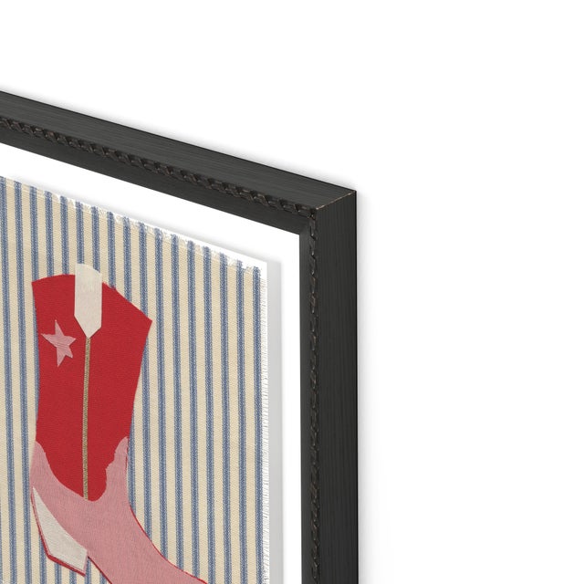 Contemporary Polly the Cowboy Boot by Willa Heart in Brimfield Black Frame, Mini Art Print For Sale - Image 3 of 5