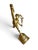 Fulvio Bianconi Style Murano Blue Art Neoclassical Gilt Mercury/Hermes Figural Newel Floor Lamp With Frosted Flame Shade For Sale - Image 4 of 7
