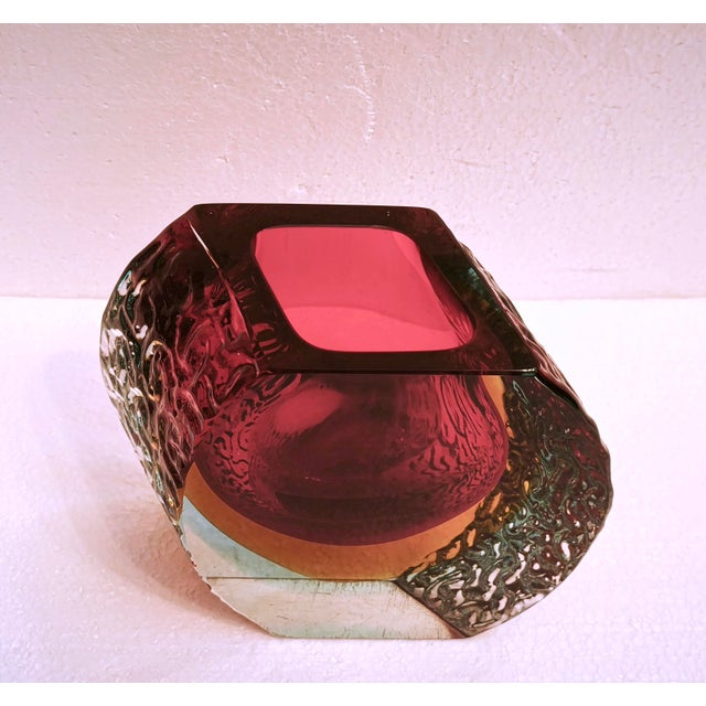 Mid-Century Modern Large Murano Sommerso Glass Oliva Vase from Alessandro Mandruzzato, Italy, 1960s For Sale - Image 3 of 17