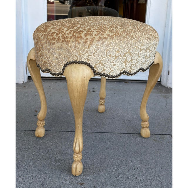 2010s Minton Spidell Designer Hoof Leg Footstool Ottoman For Sale - Image 5 of 6