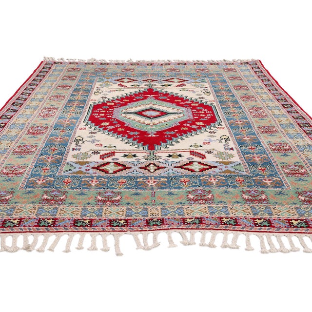 Tribal Vintage Rabat Moroccan Rug, 04'11 X 06'07 For Sale - Image 3 of 10