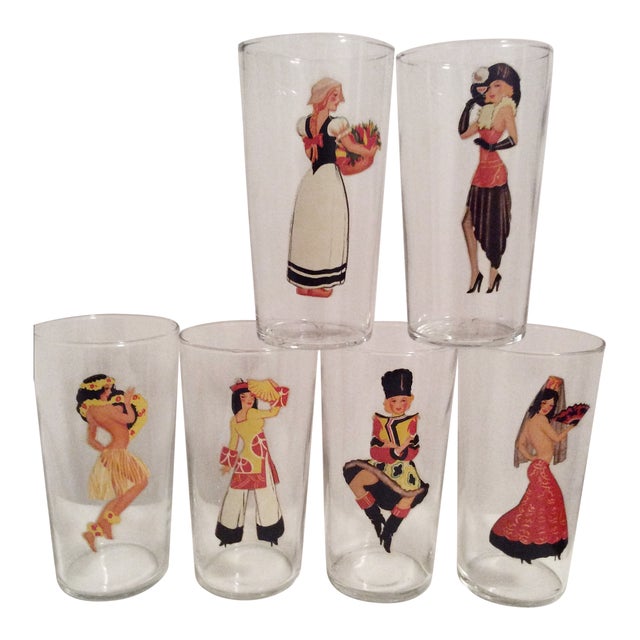 Vintage 1950s Peekaboo Highball Glasses Set of 6 Chairish