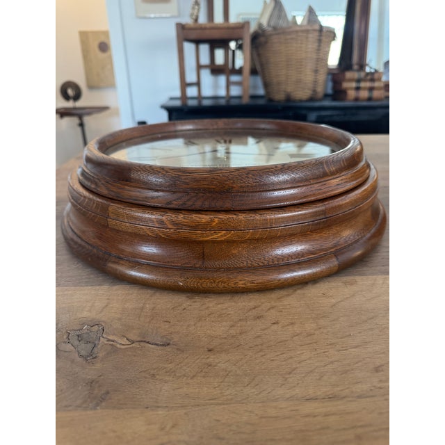 Mid 20th Century Vintage American Wooden Wall Clock For Sale - Image 5 of 12