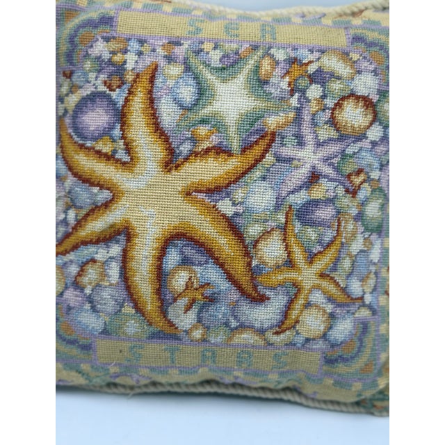 Vintage Star Fish Needlepoint Pillow For Sale - Image 4 of 5