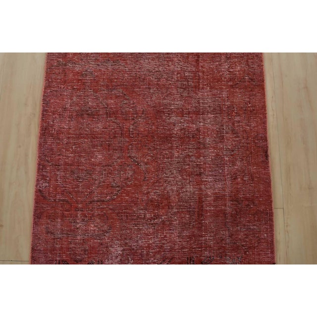 1980s Tabriz Runner 2’5” X 12’3” Pink Wool Vintage Overdyed Hand-Knotted Rug For Sale - Image 5 of 13