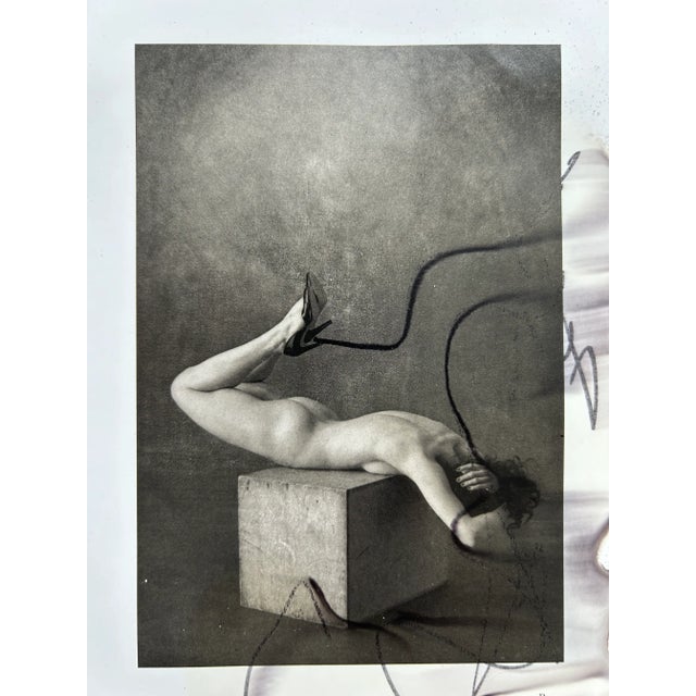 Artist re-interpretation of “Petra” over-painted on black and white photo print, Unframed.