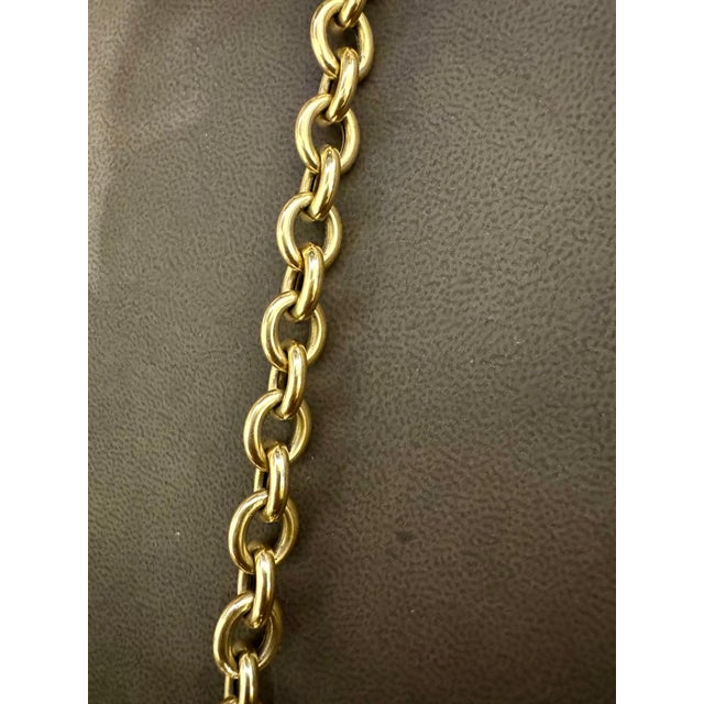 Vintage 14 Karat Yellow Gold 24.3 Gm Link Bracelet for Charms with Heart Charm For Sale - Image 10 of 18