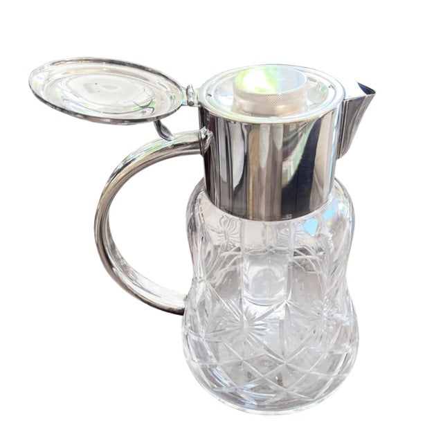 French Crystal and Plated Ice Chamber Jug, 1890s For Sale - Image 6 of 7