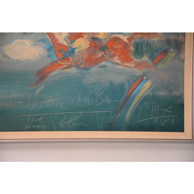 Peter Max 1980s Peter Max Hand Signed Bluegrass Pegasus Lithograph For Sale - Image 4 of 4