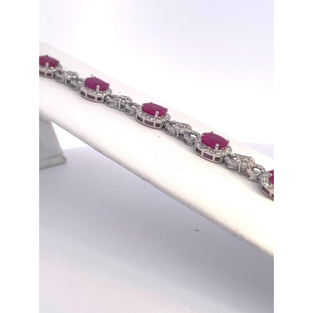 Red 18k Ruby Diamond Bracelet 16 Carats For Sale - Image 8 of 12