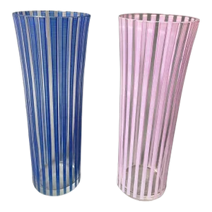 Bengt Orup Mid Century Art Glass Tumbler Sweden Johansfors Glasses Strikt Series