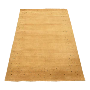 Gabbeh Rug 4’7” X 6’3” Gold Wool Contemporary Hand-Knotted Area Carpet