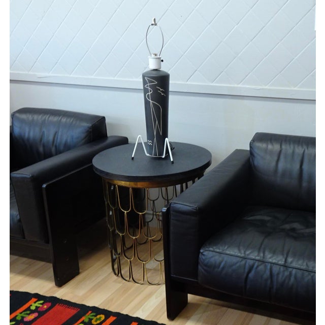 Pair of Harris Strong ceramic lamps from his company ‘Potters of Wall St” formed in the Bronx NY, during the 1950’s....