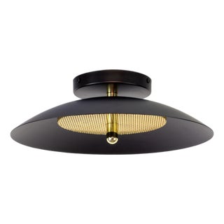 Signal Bathroom Flush Mount Ceiling Light, Black & Brass, by Souda, Modern, Minimal, Led, Surface Mount Lamp For Sale