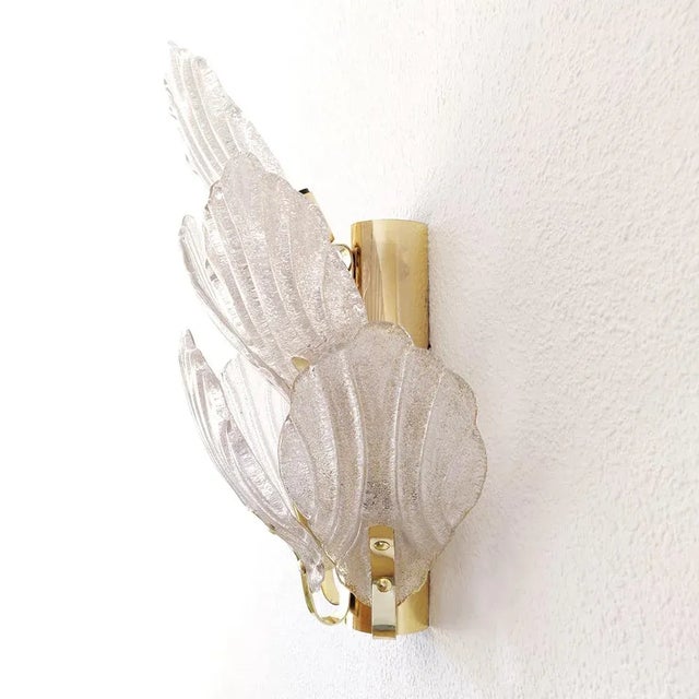 Brass & Murano Sconce, 1960s For Sale - Image 4 of 10