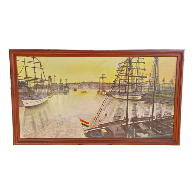 Henry Sola, Marine Scenes, 1970, Oil on Panel For Sale