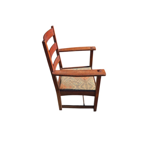 Wood Charles Stickley Oak Armchair Circa 1909 For Sale - Image 7 of 18