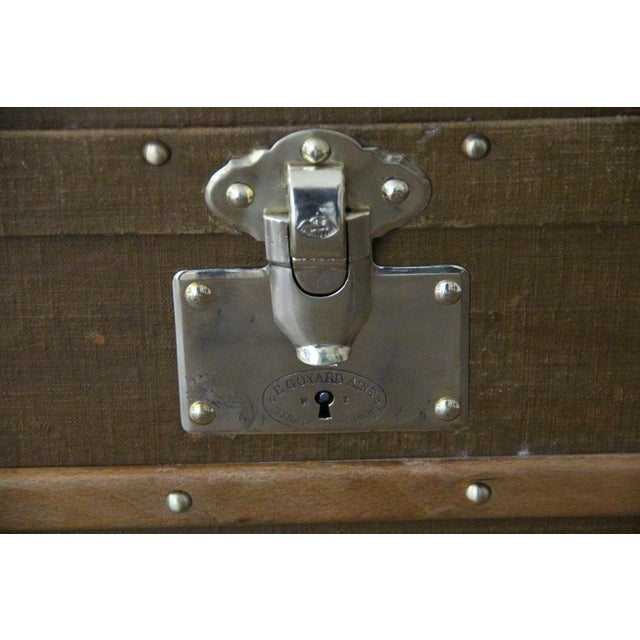 1920s Vintage Trunk in Brown Canvas from Goyard, 1920s For Sale - Image 5 of 18