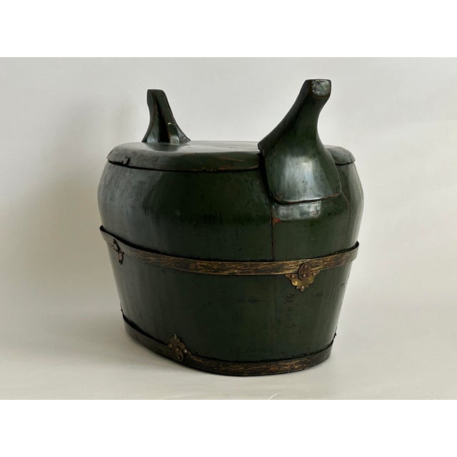 Chinese Antique Chinese Lacquered Wooden Storage Box For Sale - Image 3 of 11