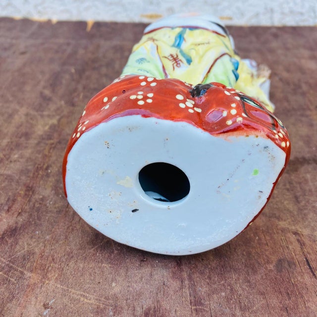 Mid 20th Century Mid Century Famille Rose Porcelain Buddha Figure For Sale - Image 5 of 11