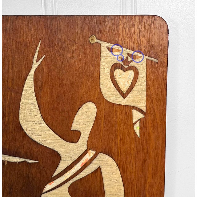 Mid-Century Abstract Figural Dancers Walnut Wall Plaques - A Pair For Sale - Image 10 of 13