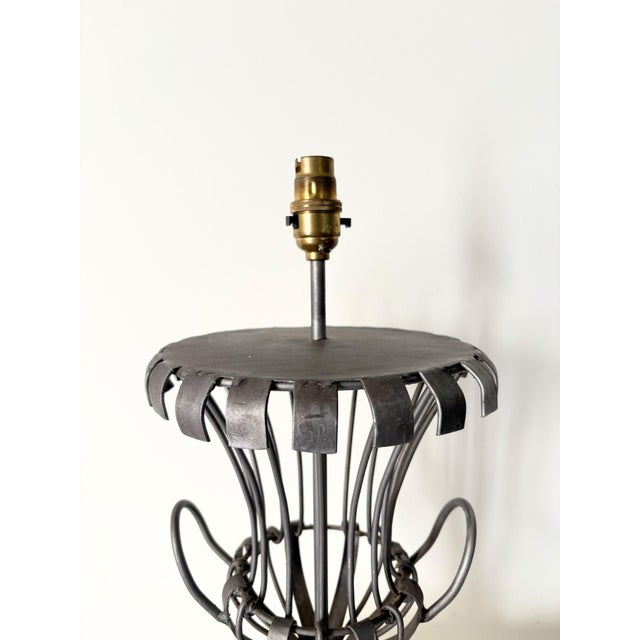 Vintage French Metalwork Urn Lamp, 1950s For Sale - Image 6 of 7
