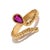 Modern Passion Teardrop Ruby Gold Adjustable Ring, Size 8 For Sale - Image 3 of 10