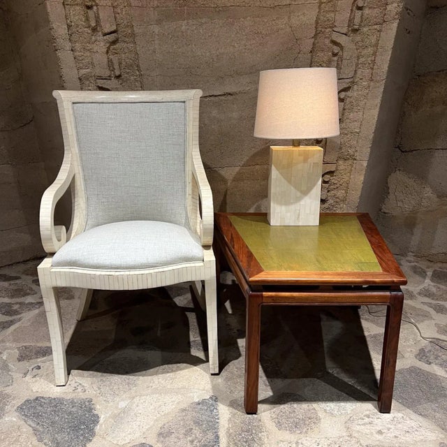 Enrique Garcel Hollywood Regency Table Lamp by Enrique Garcel, Tessellated Bone, Colombia For Sale - Image 4 of 10