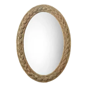 Jamie Young Lark Seagrass Braided Oval Mirror