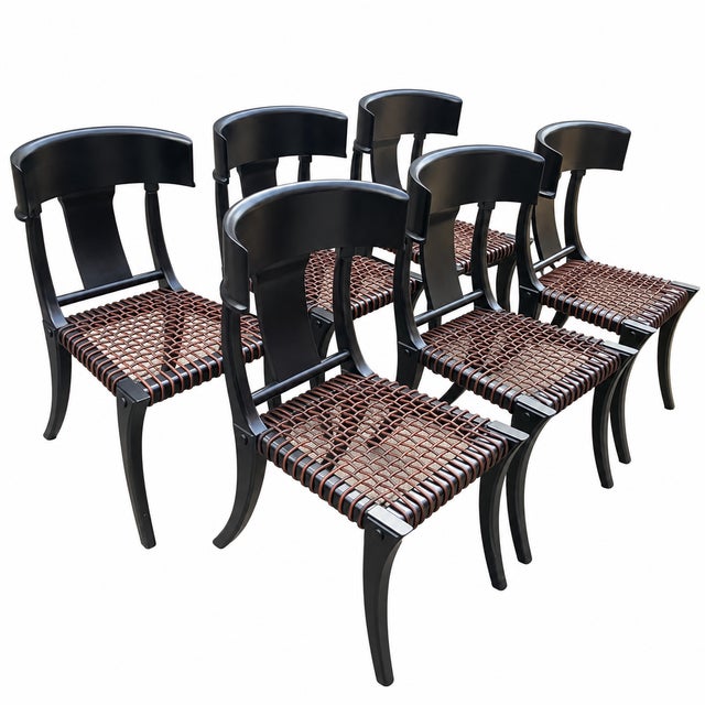 Modern Modern Klismos Ebony Dining Chairs - Set of 6 For Sale - Image 3 of 7