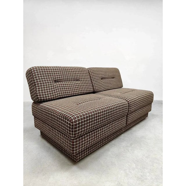 Brown Set of Swedish Convertible Daybed or Lounge Chairs with Side Table, 1980s For Sale - Image 8 of 8