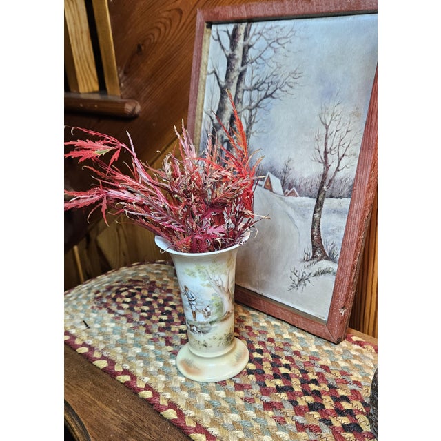 Early 1900's Royal Bayreuth, Hunting Scene Bud Vase. For Sale - Image 4 of 13