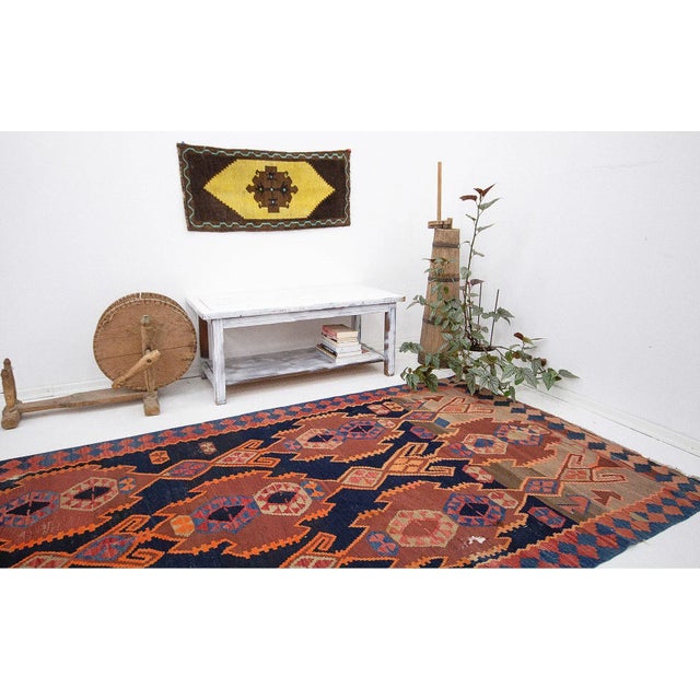 Vintage Turkish Kilim Rug For Sale In Los Angeles - Image 6 of 7