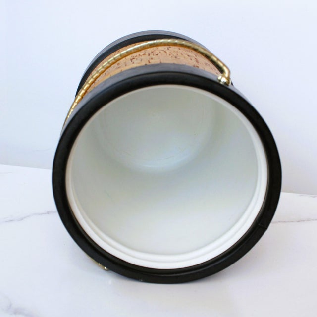 MCM Kraftware New York City Ice Bucket/Cork & Black Vinyl For Sale - Image 4 of 5