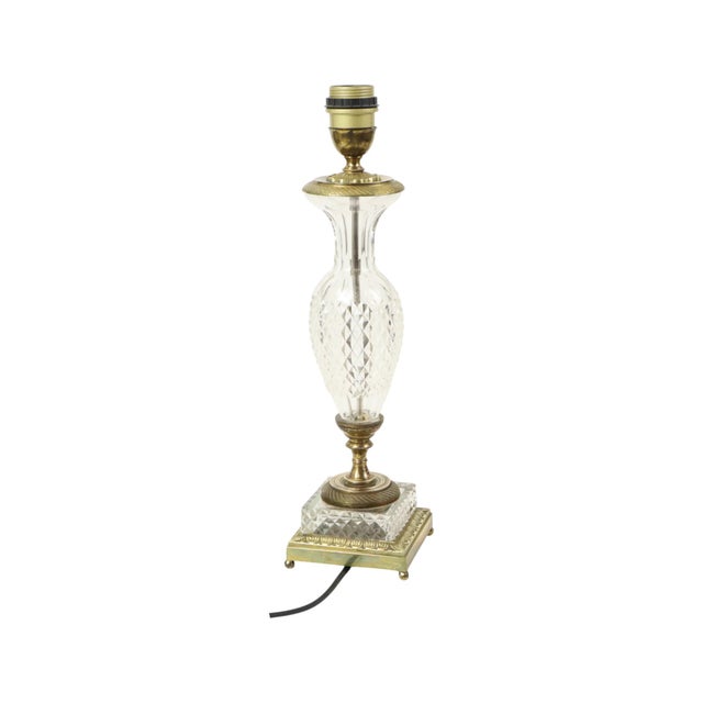 Empire Table Lamp in Cut Crystal with Diamond Pattern and Gilt Bronze, 1890s For Sale - Image 13 of 17