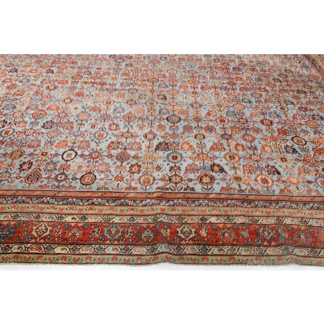Textile Authentic 19th Century Persian Sultanabad Handmade Wool Carpet For Sale - Image 7 of 8
