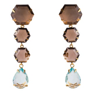 Kerry Earrings, Blue, Pierced For Sale