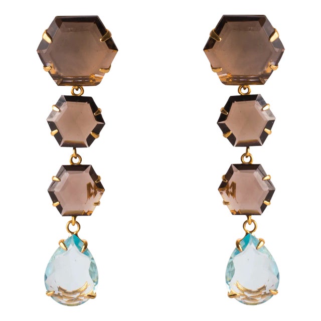 Kerry Earrings, Blue, Pierced For Sale