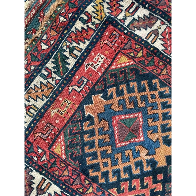 Antique Kazak Runner with “Stutter Design” 3.6 x 9.8 For Sale - Image 9 of 13