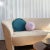 Hollywood Regency The Macaron, Fringed Velvet Circle Pillow, Agean Green For Sale - Image 3 of 6