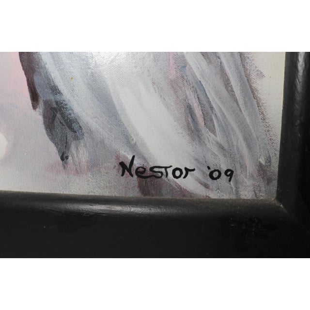 2000 - 2009 Huge Original 2009 Buddy Nestor Pop Surrealism Morbid Acrylic Portrait Painting For Sale - Image 5 of 18