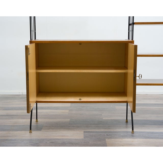 Free-Standing Shelf with Black Metal Ladders, 1960s For Sale - Image 15 of 16