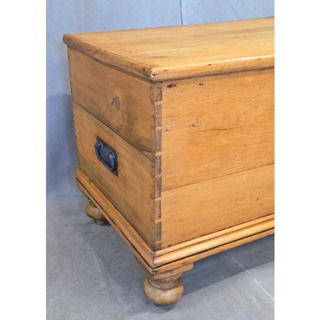 Antique Circa 1900 German Natural Pine Blanket Chest For Sale - Image 10 of 15
