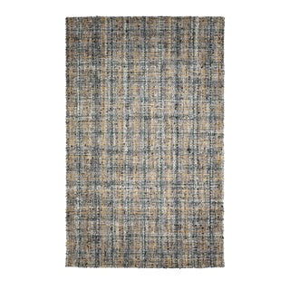 Contemporary Felted Handmade Wool Rug in Gray With Geometric Pattern by Apadana For Sale