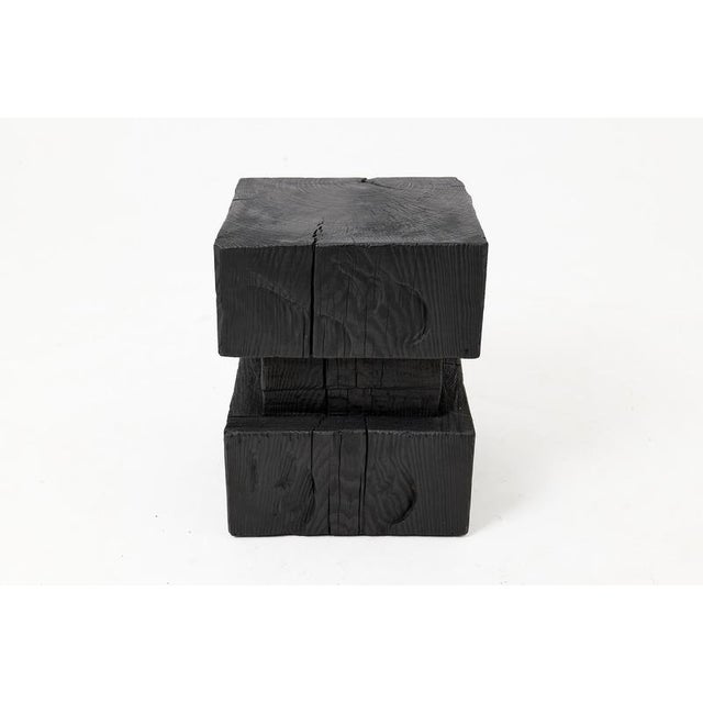 Wood Sculptural Hardwood Side Table by Logniture For Sale - Image 7 of 11