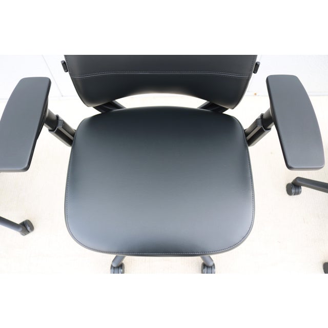 Steelcase New Amia Executive Ergonomic Office Chair Black Vinyl Fully Adjustable For Sale - Image 15 of 18