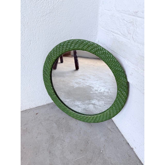 Round Wicker Mirror, 1960s For Sale - Image 14 of 18