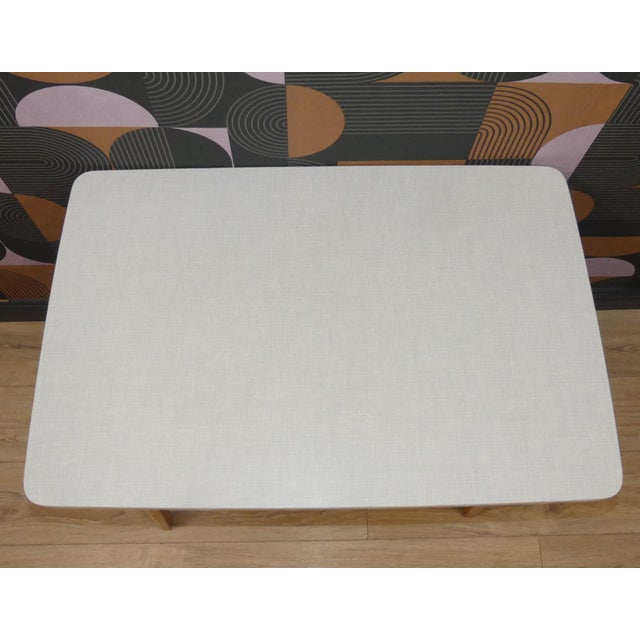 Beige Small Vintage Kitchen Table in Wood, 1950s For Sale - Image 8 of 14
