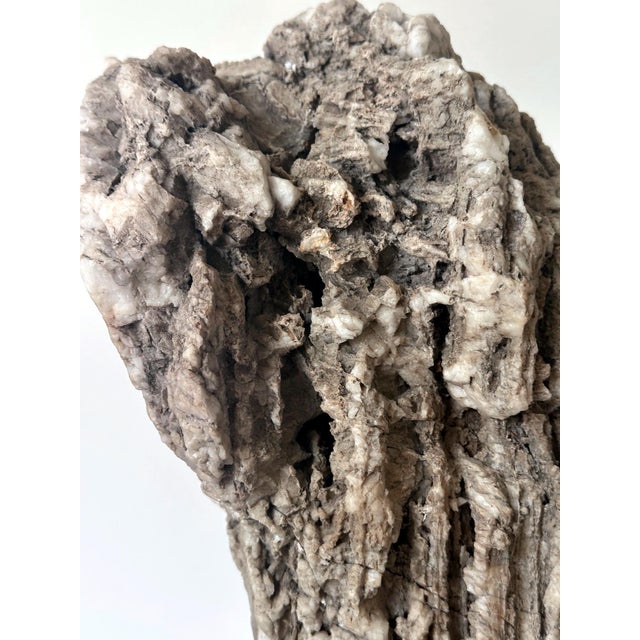 Wood Rare Chinese Xuan Scholar Stone on Display Stand For Sale - Image 7 of 18