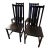 1980s Set of 4 Postmodern Black Wood and Leather Strap Dining Chairs For Sale